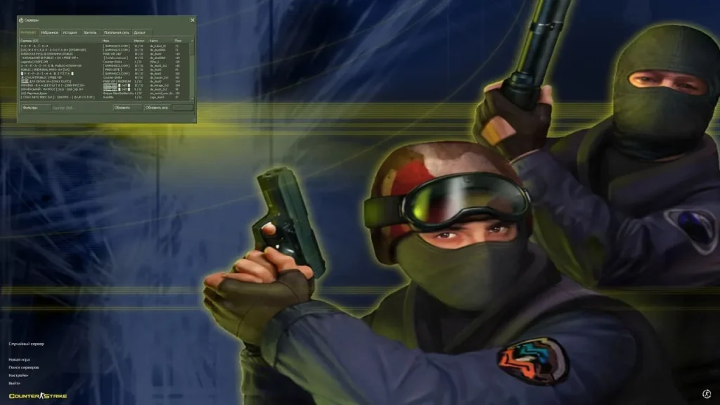 Counter-Strike 1.6 Original — меню класичної версії гри